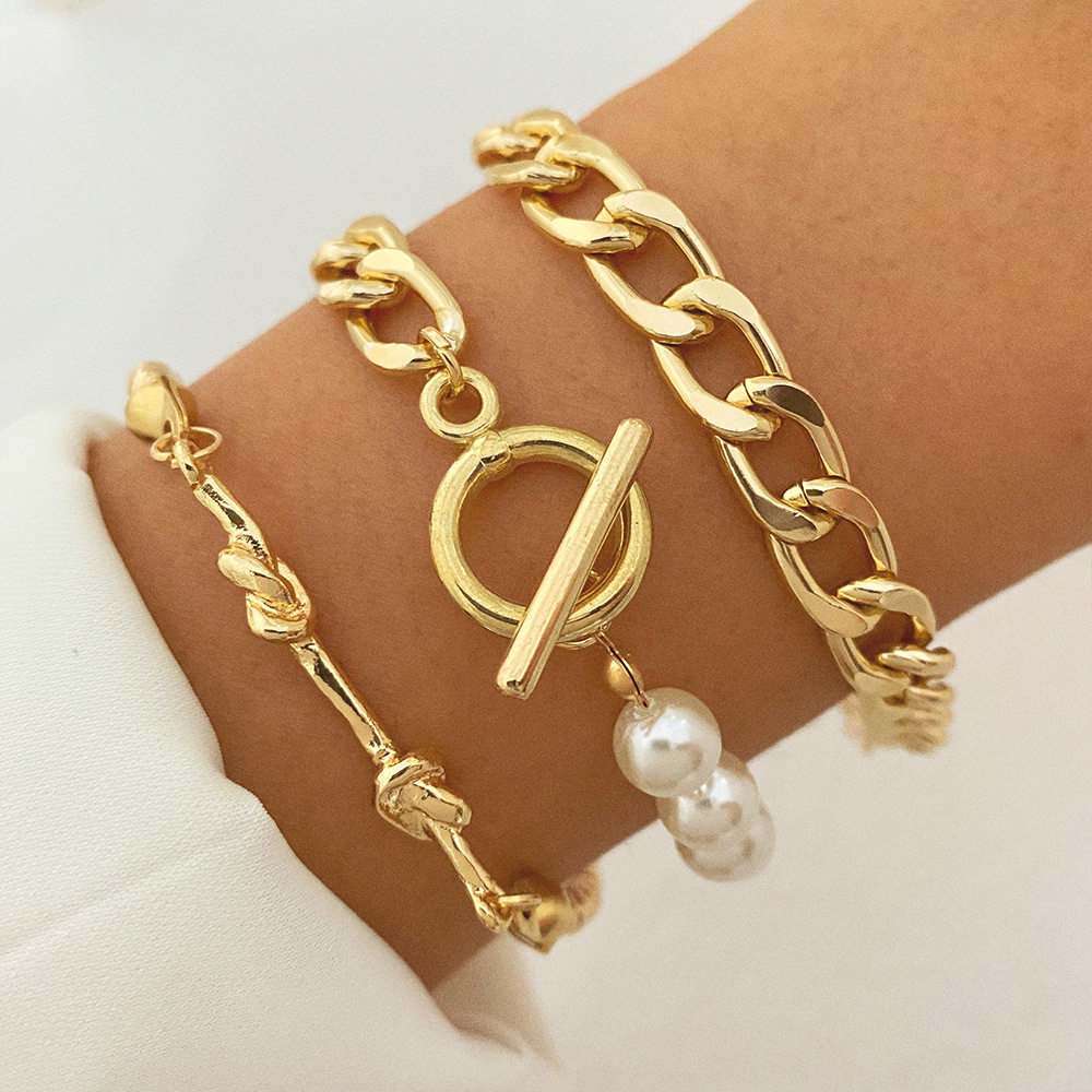 Gold bracelet set