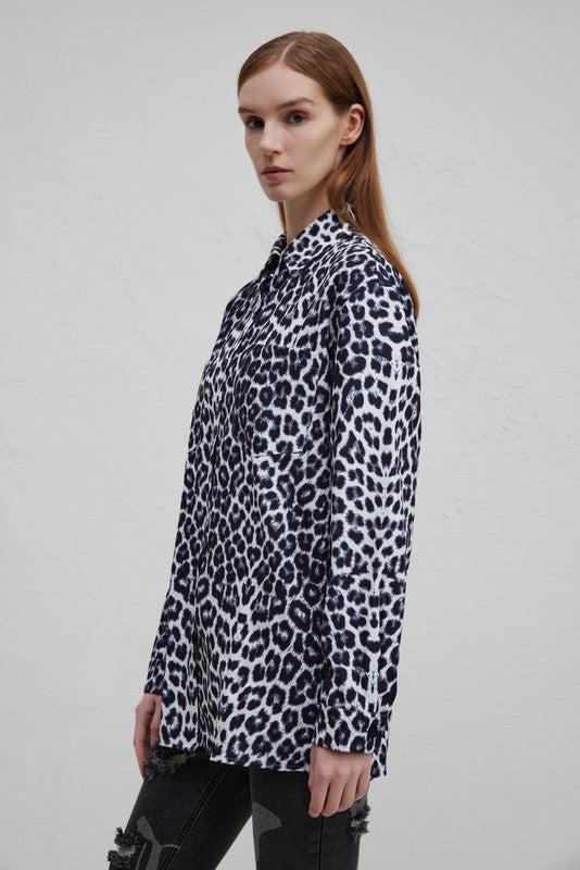 Women - Office Cardigan - Stylish Leopard Print - Lightweight & Trendy