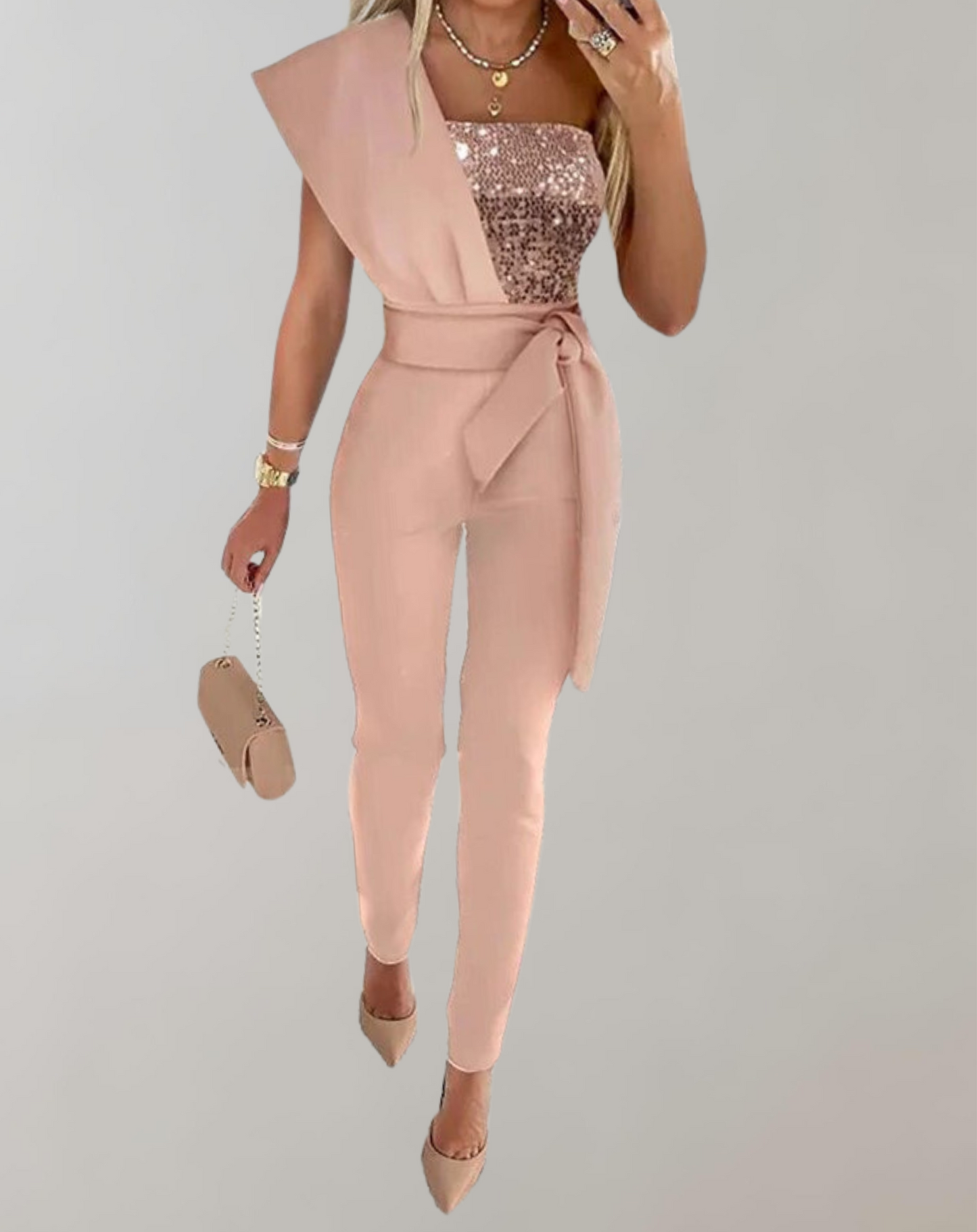 Women's - Jumpsuit - Stylish Long Sleeves - Comfortable and Versatile Fashion Piece