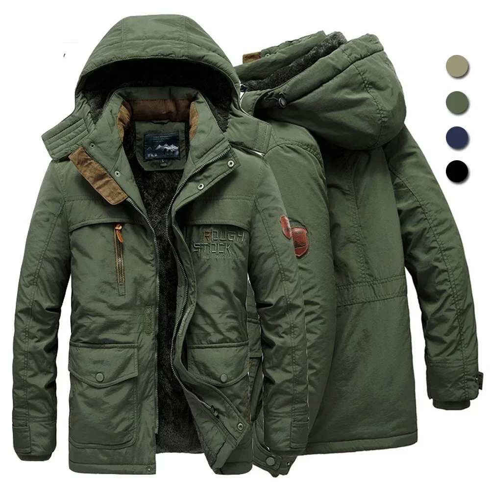 High-quality parka jacket for men with warm fleece lining