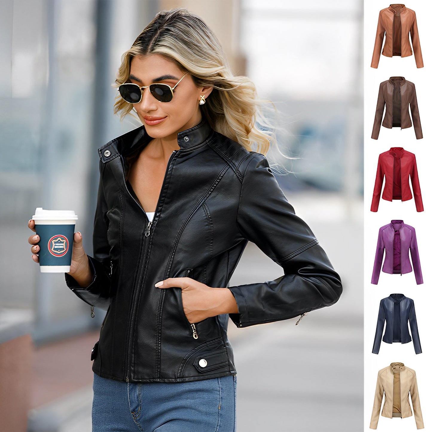 Women - Leather Jacket - Genuine Leather - Stylish & Comfortable All-Season Outerwear