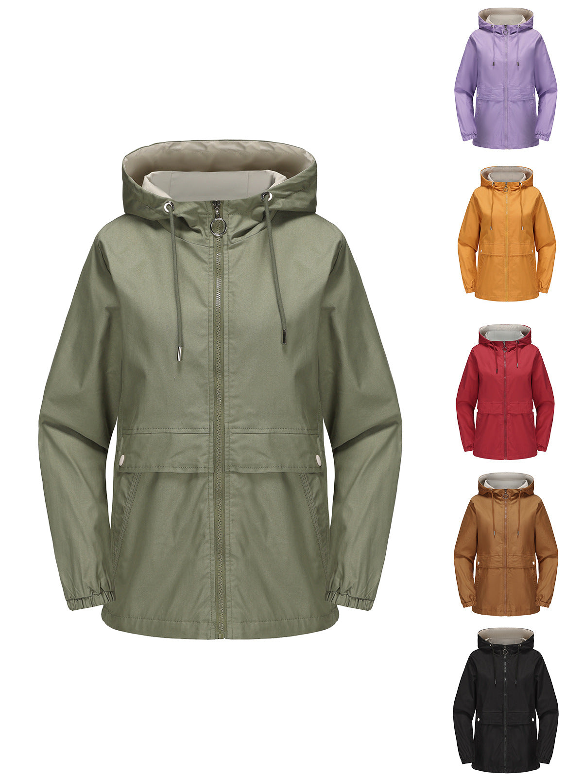 Women - Hooded Windbreaker Jacket - Lightweight & Breathable - Stylish Spring Essential