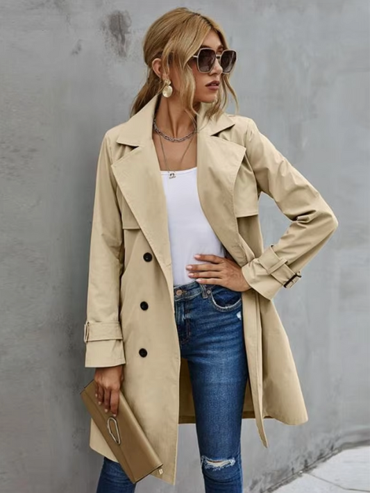 Casual trench coat with long sleeves