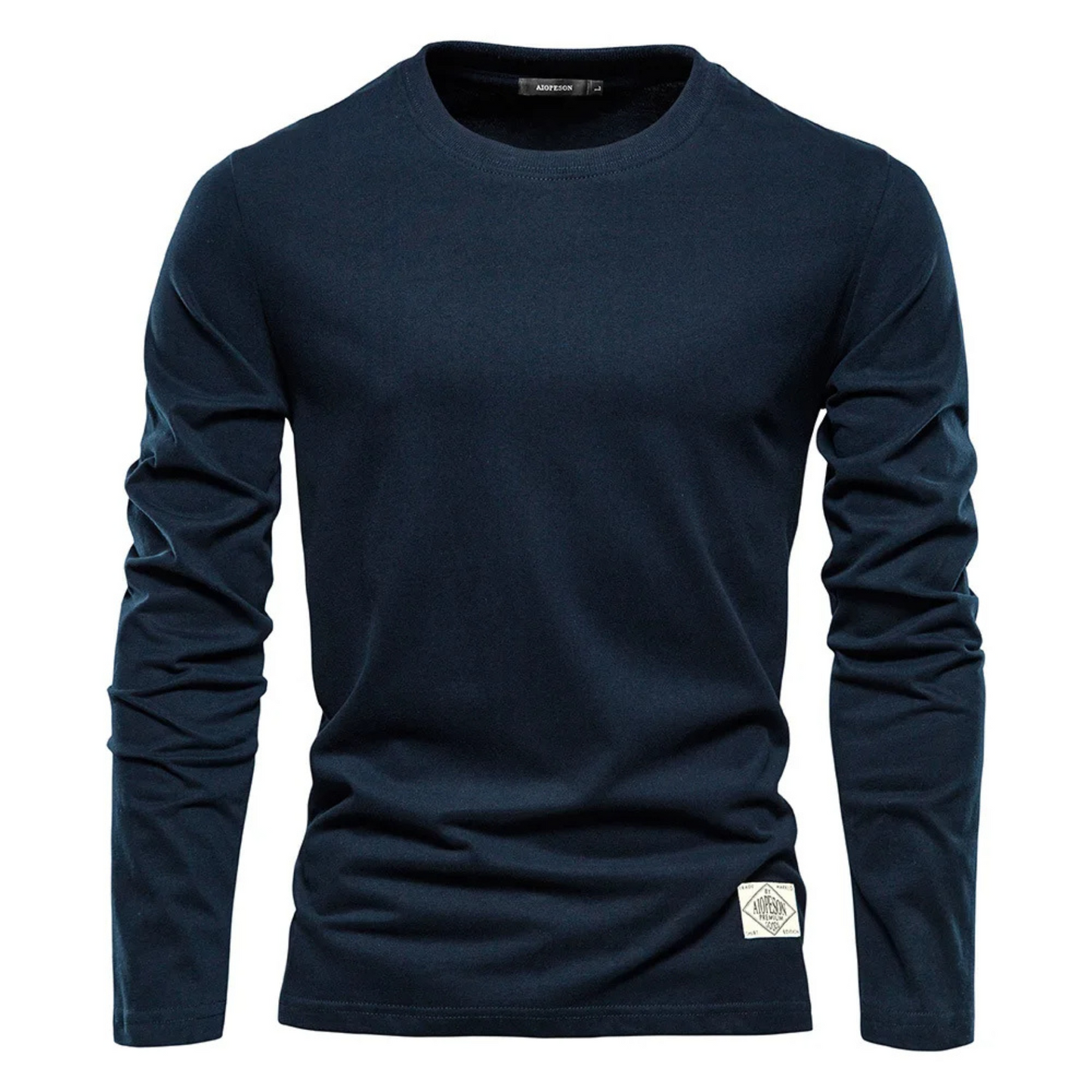 Men's Jumper with round neck, casual long sleeve cotton jumper