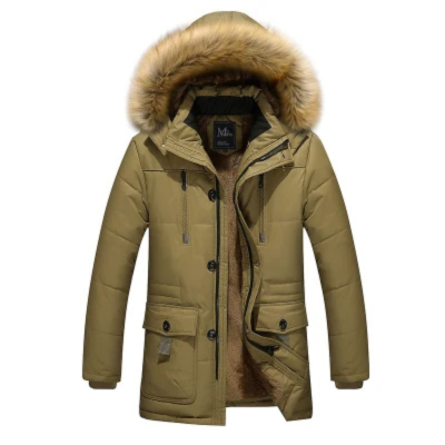 Winter jacket thickly lined with fur collar and zip