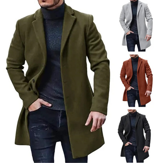 Slim-fit wool coat with single-breasted design