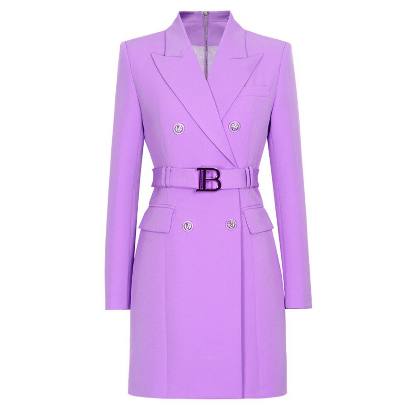 Women - Blazer Dress - Unicoloured - Chic & Elegant Blazer Dress Perfect for Any Occasion