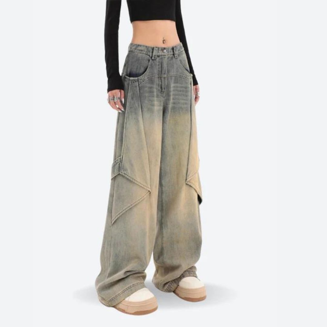 Layered wide-leg skater jeans