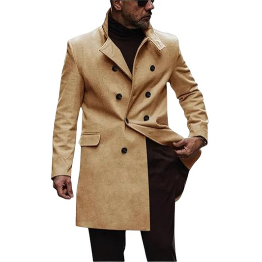 Timeless wool coat with lapel collar