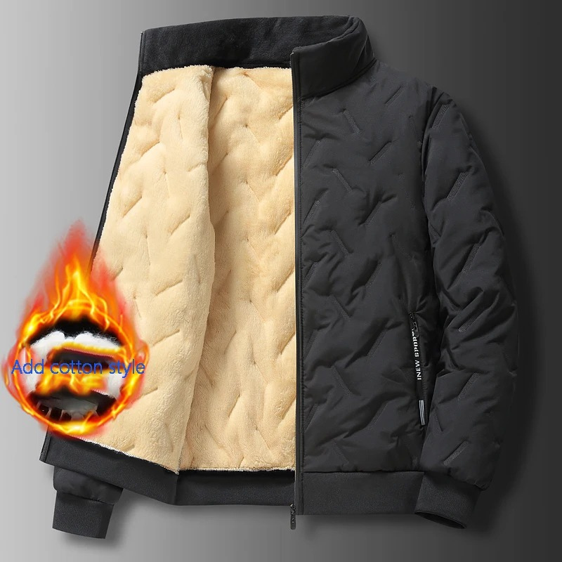 Men's quilted jacket sherpa lining