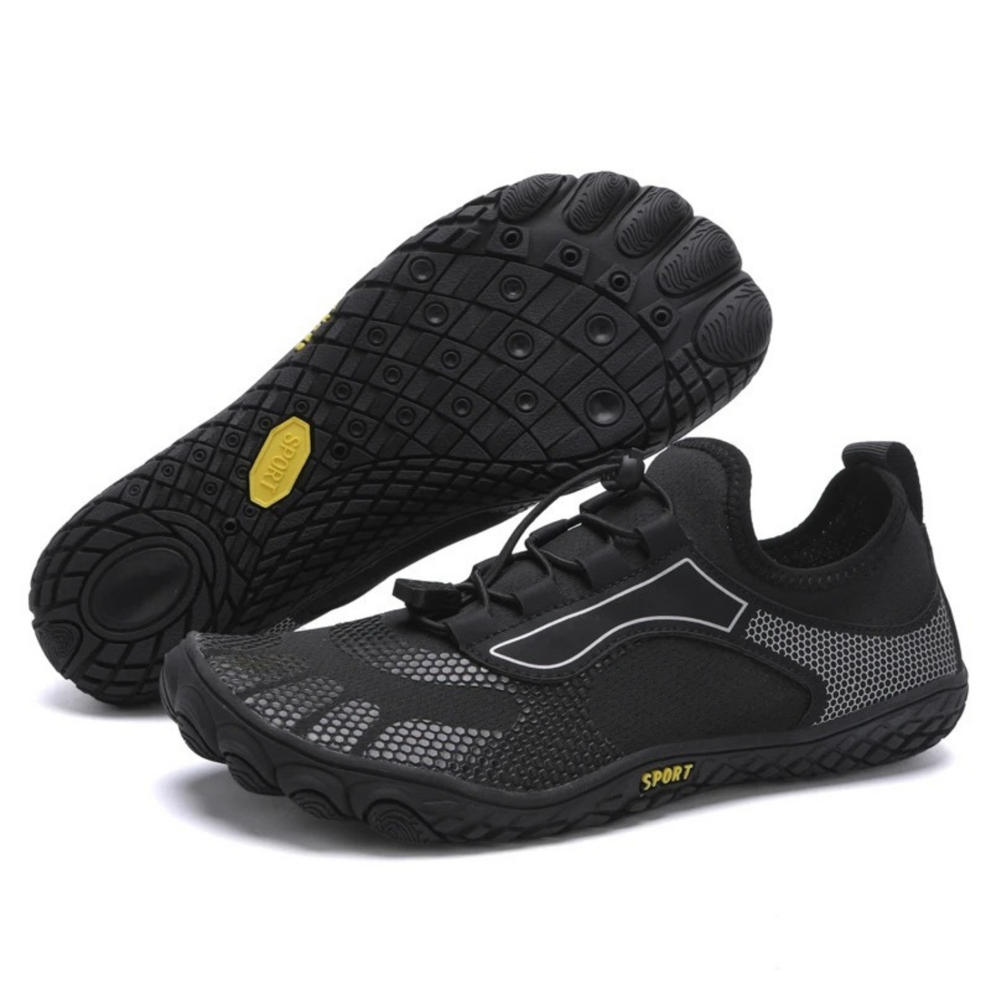 Plus size rubber bottom swimming barefoot shoes mens