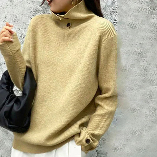 Long-sleeved single-coloured jumper