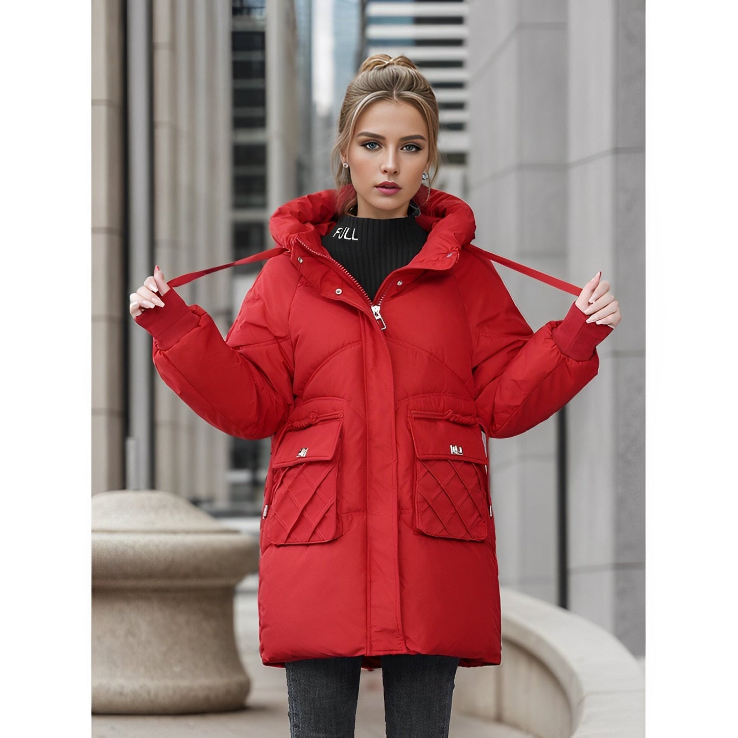 Women Winter Coat - Warm Hooded Jacket - Stylish & Cozy Outerwear for Cold Weather