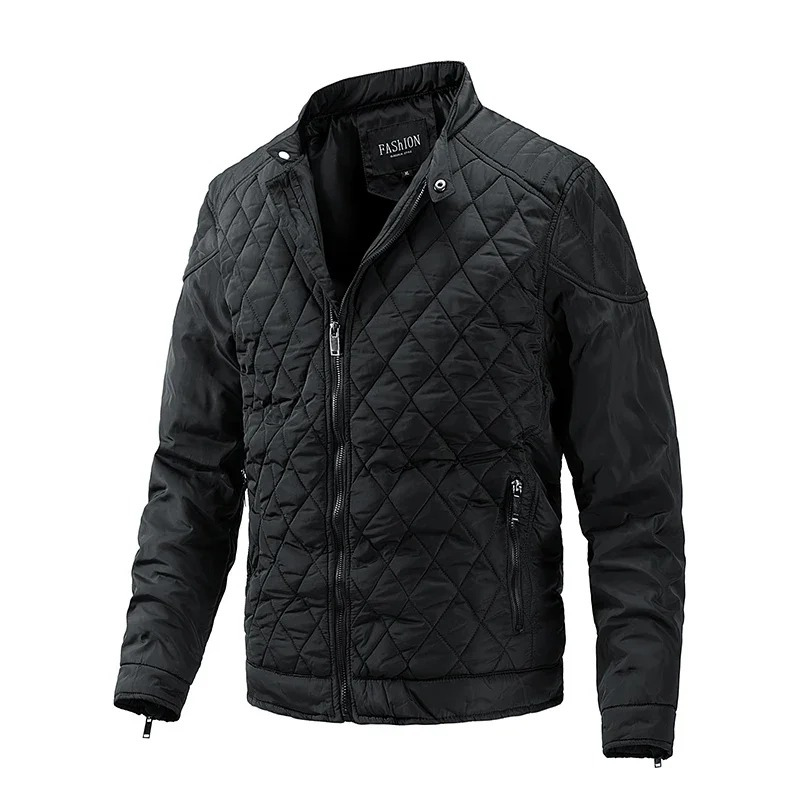 Men's quilted diamond pattern jacket