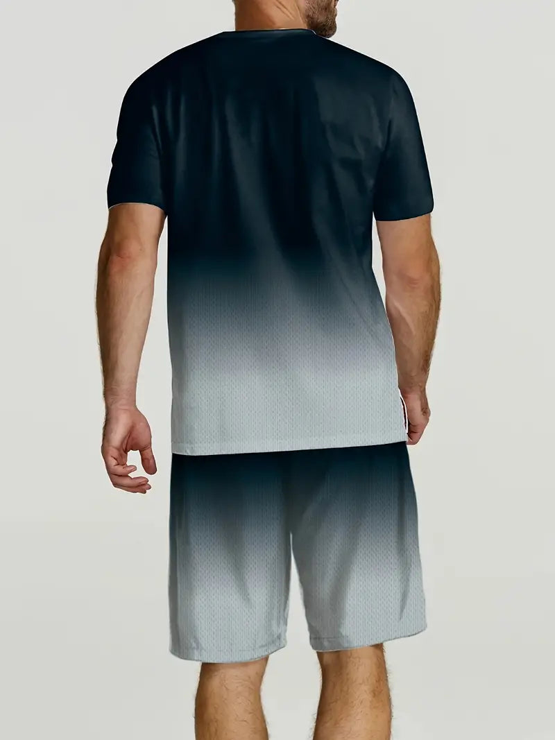 T-shirt with lettering and drawstring shorts