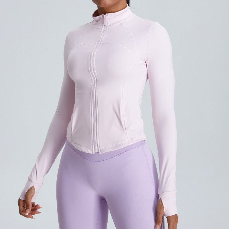 Tight fitting long sleeve yoga shirt