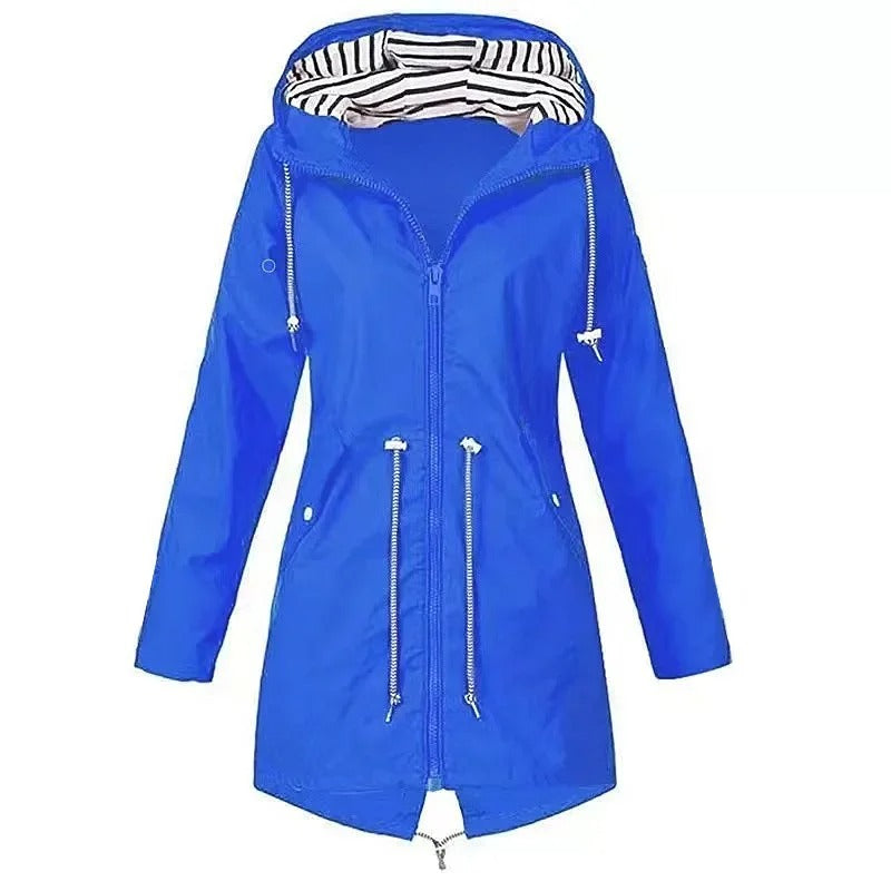 Women's - Outdoor Rain Jacket - Adjustable Drawstring - Waterproof and Stylish for All Weather Adventures