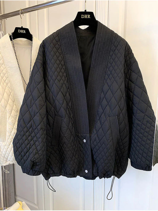 Women - Quilted Jacket - Cotton Retro Style - Fashionable and Comfortable Outerwear