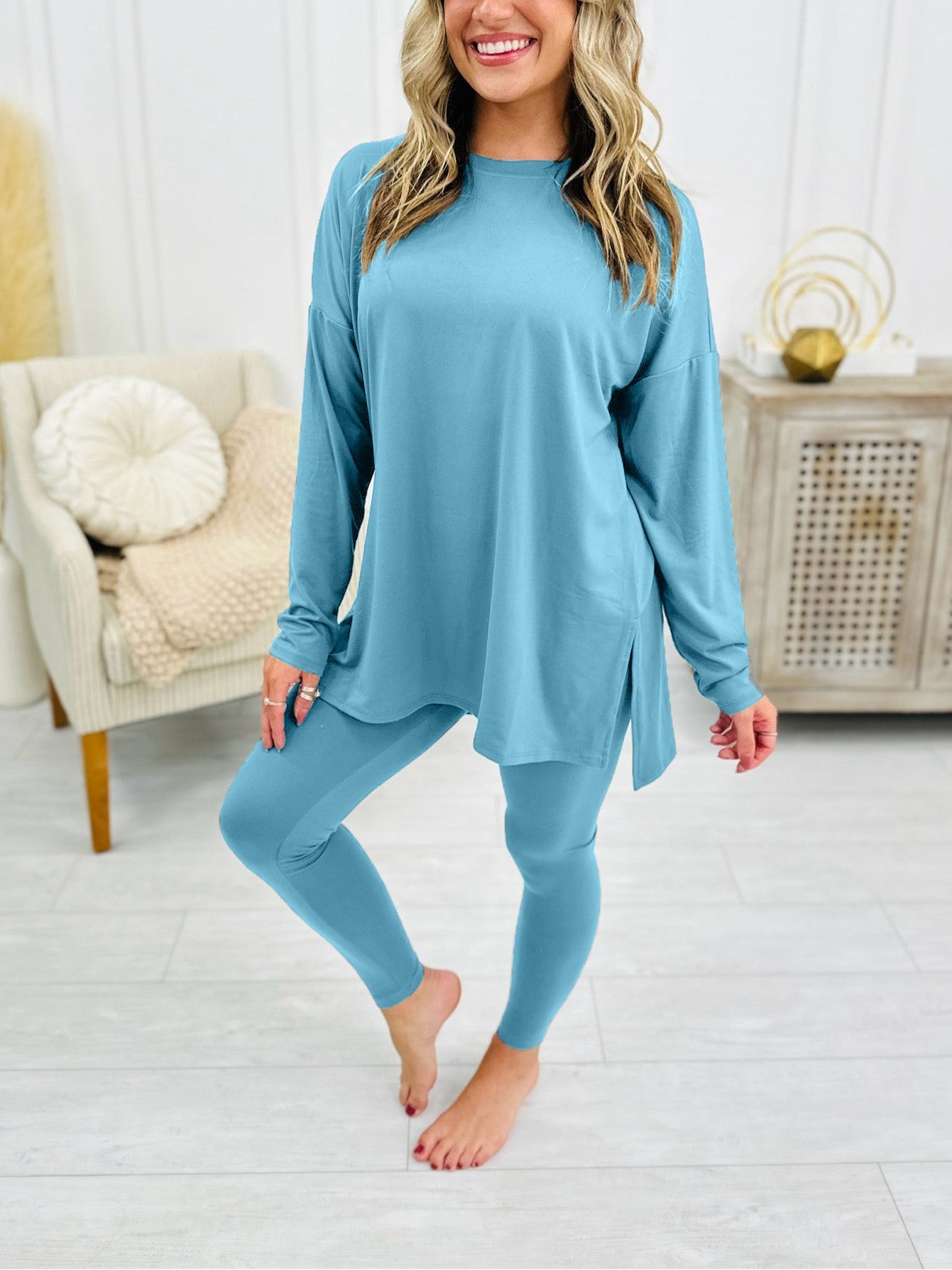 Women - Long-Sleeved Loungewear Set - Cozy Comfort - Perfect for Relaxation and Leisure