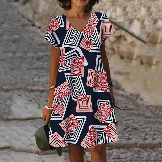 Abstract printed dress for women