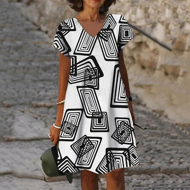 Abstract printed dress for women