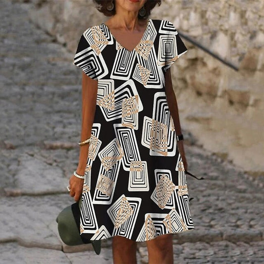 Abstract printed dress for women