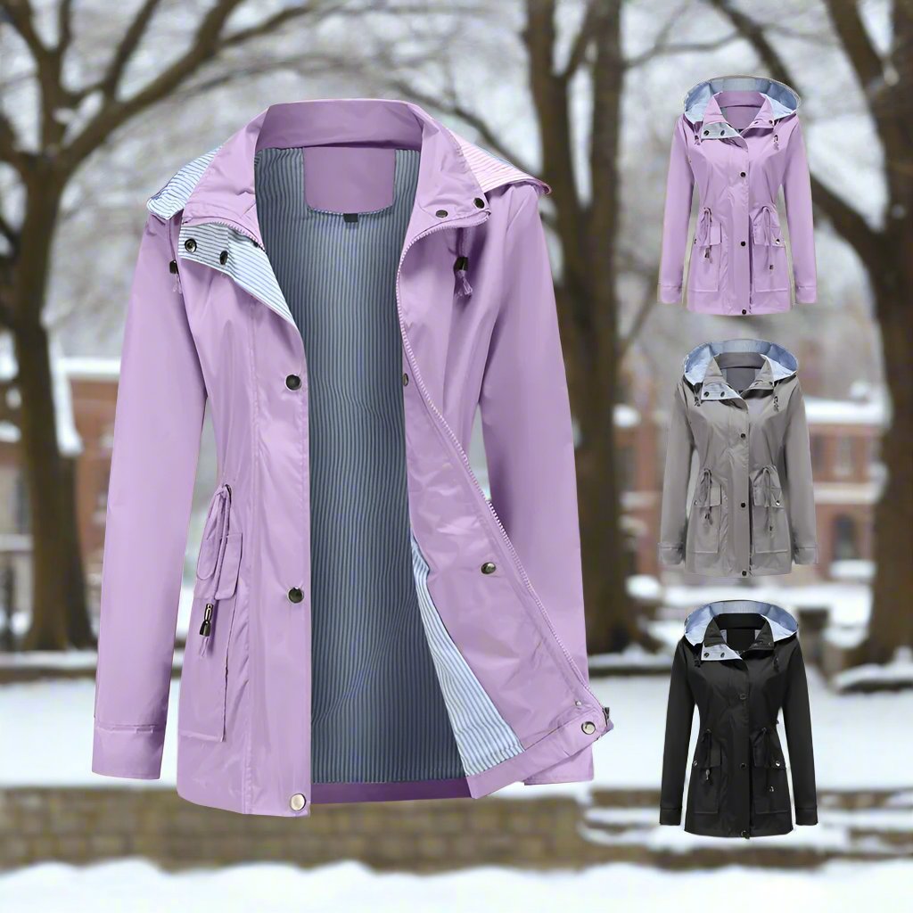 Women - Trench Coat - Elegant Design with Detachable Hood - Stylish All-Season Outerwear for Every Occasion