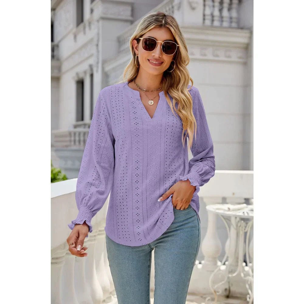 Elegant V-neck shirt for women