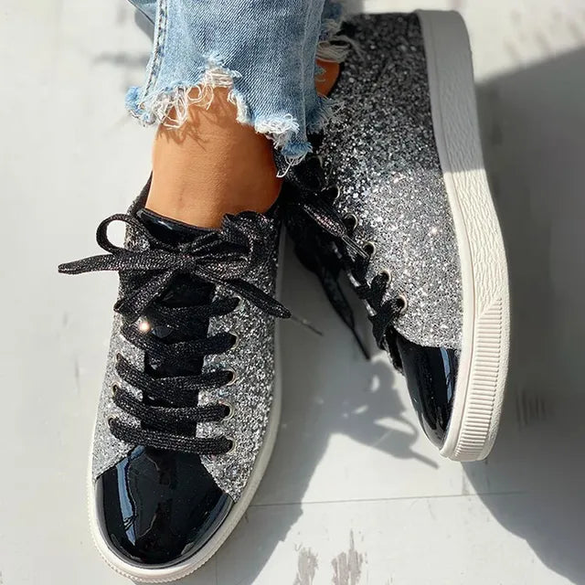 Luxurious casual glitter women's shoe