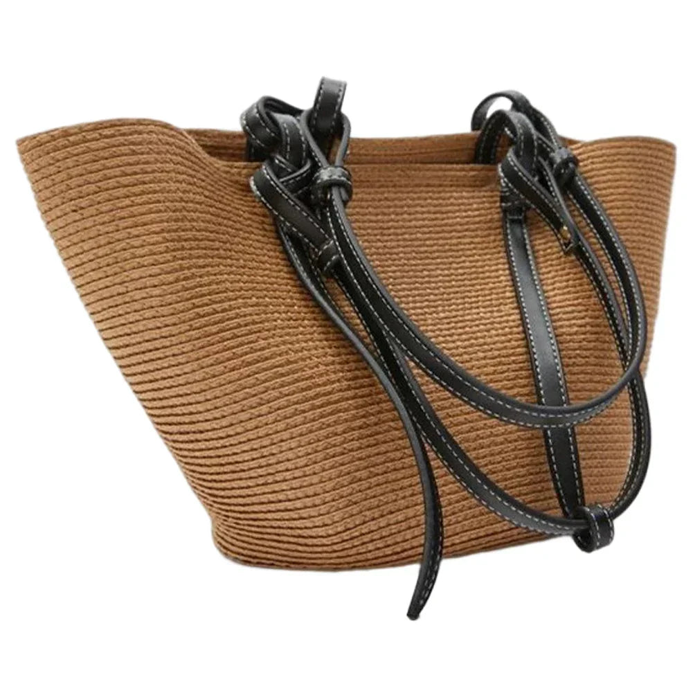 Straw beach shoulder bag for women