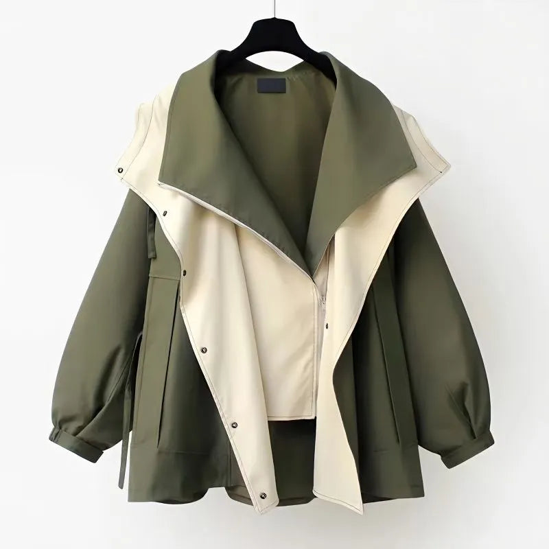 Women - Trench Coat - Lightweight, Elegant Design - Stylish Green Outerwear for All Seasons