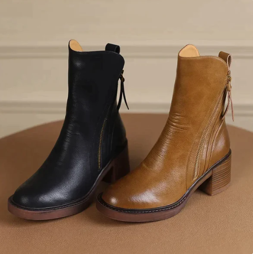 Leather ankle boots