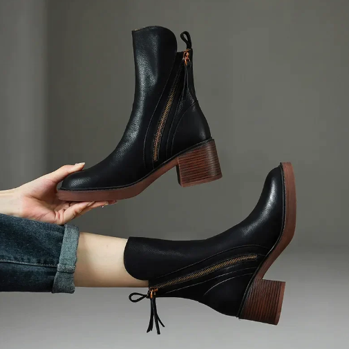 Leather ankle boots