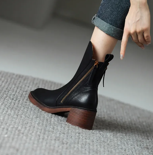 Leather ankle boots