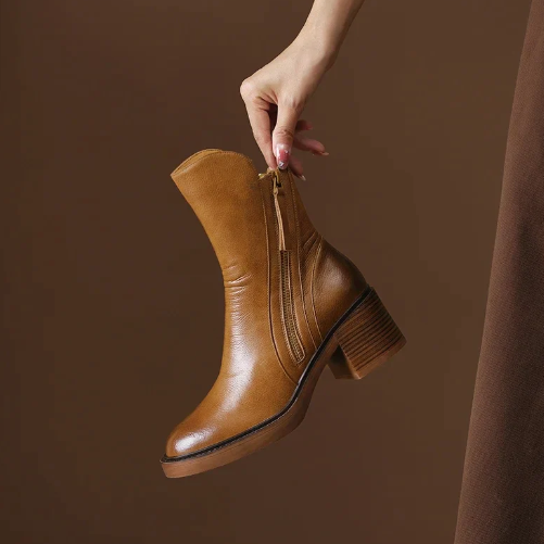 Leather ankle boots