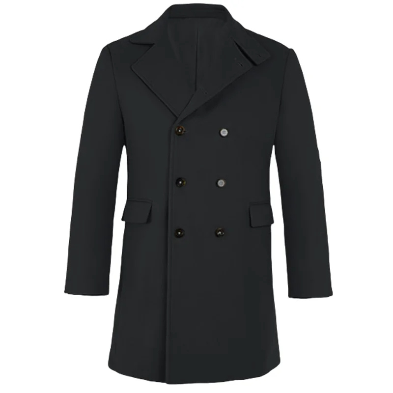 Timeless wool coat with lapel collar