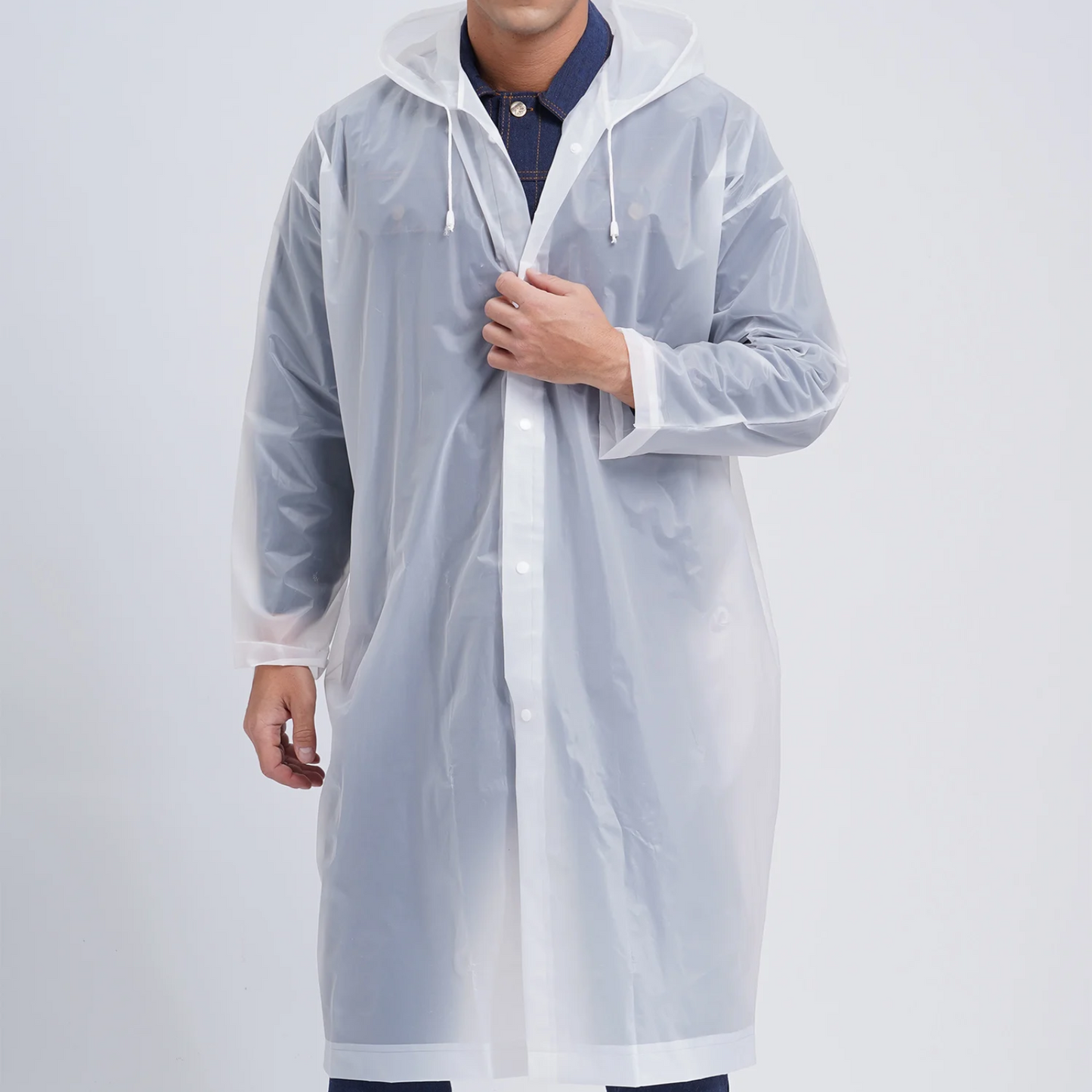 Men's mackintosh long waterproof lightweight with hood