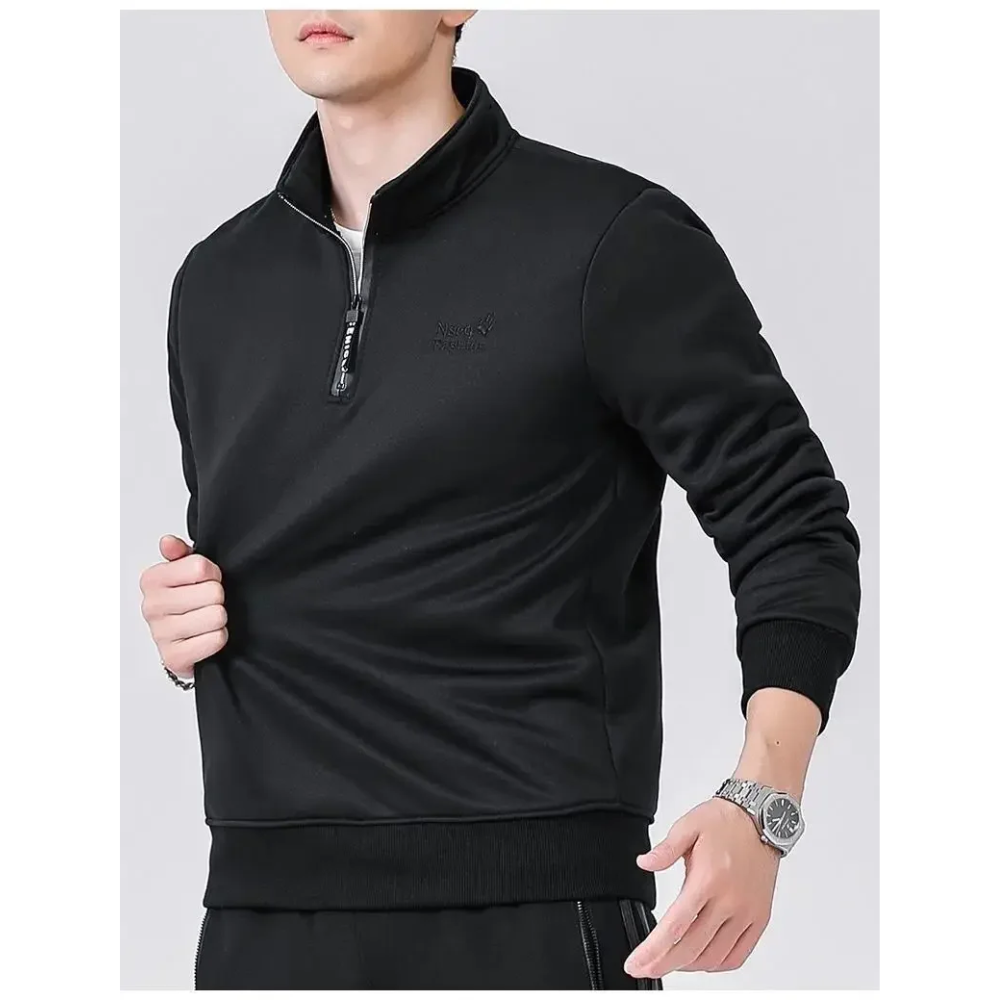 Warmly lined sweatshirt with zip