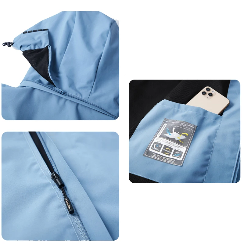 Men's mackintosh Windproof Waterproof with adjustable hood