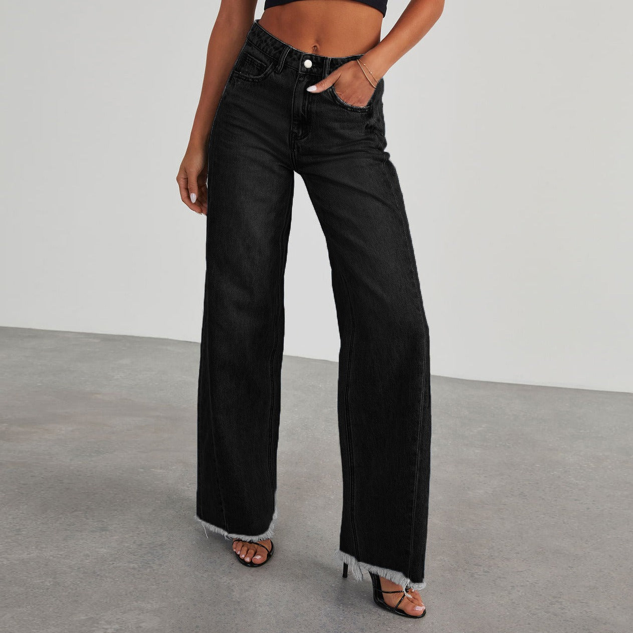 Women - Wide Leg Jeans - High Waisted, Trendy Denim - Stylish & Comfortable Fashion Pants