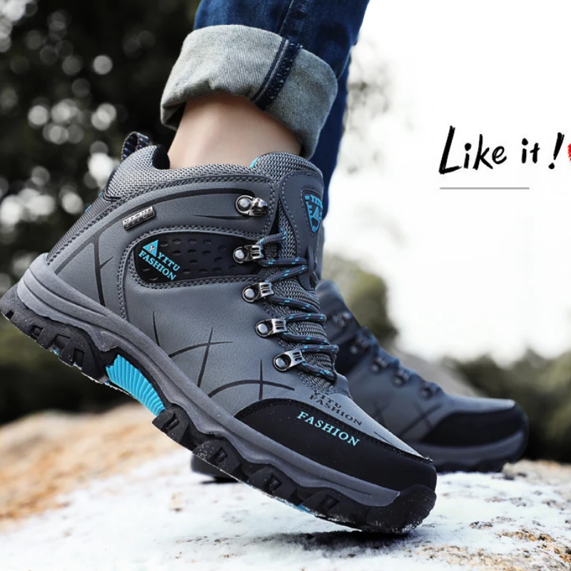 Hiking Shoes Men's Waterproof Warm Lined Outdoor Trekking Shoes