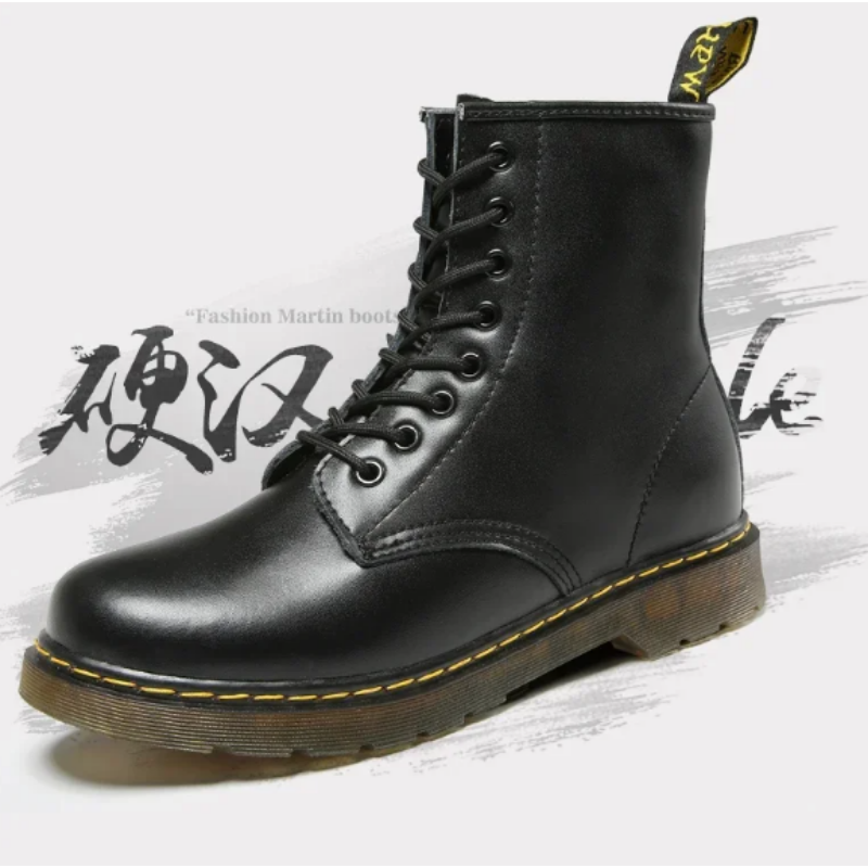 Boots with robust rubber soles and classic lacing