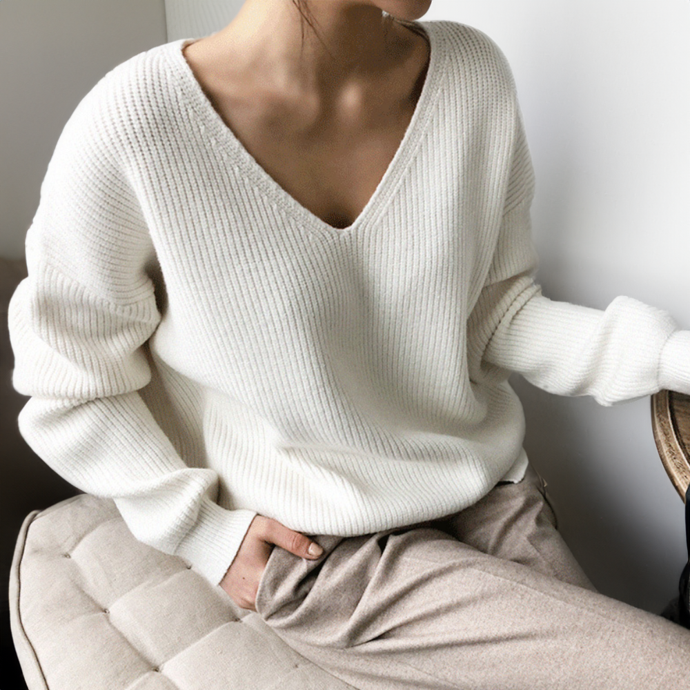 AMBROISÉ COUTURE JUMPER IN SOFT LAYERED KNIT