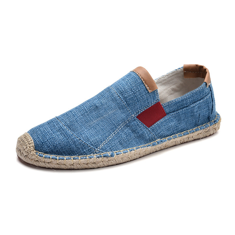 Stylish handmade canvas straw shoes