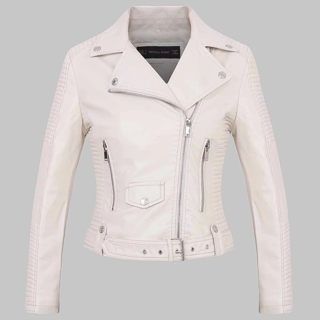 Women's Jacket - Durable Leather - Stylish & Protective Motorbike Riding Gear - Comfortable Fit