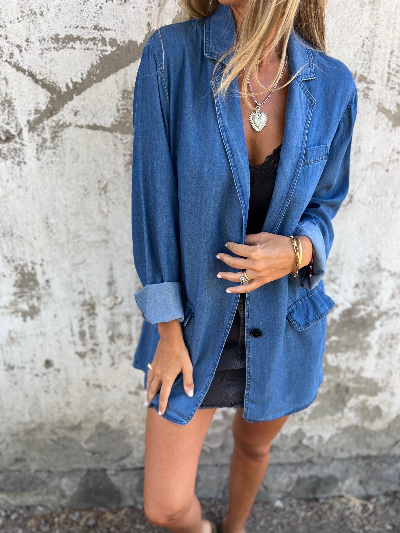 Elegant Denim Casual Jacket