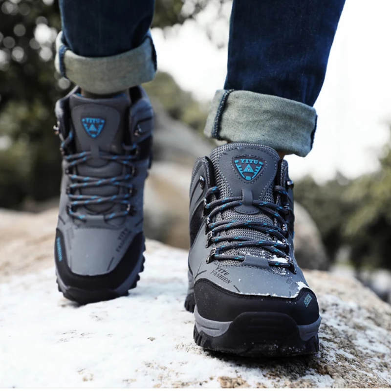 Hiking Shoes Men's Waterproof Warm Lined Outdoor Trekking Shoes