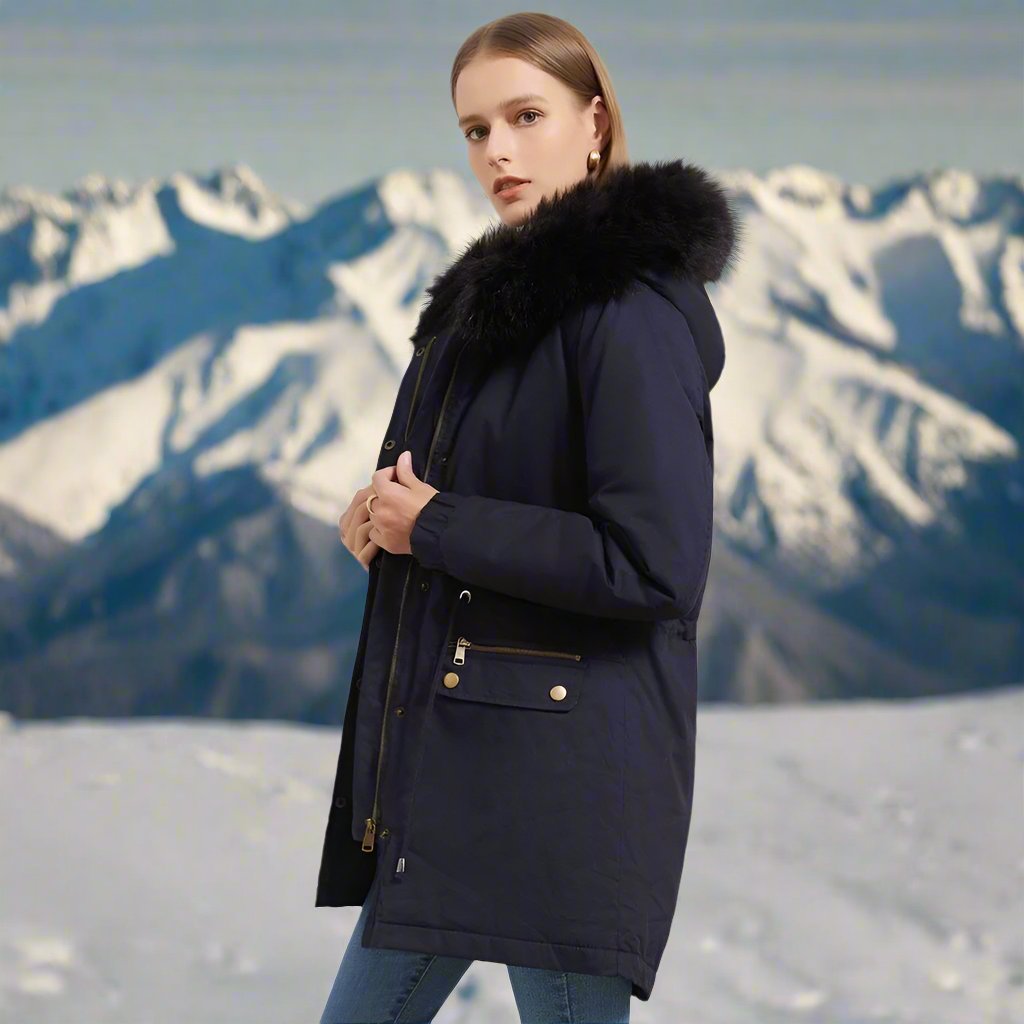 Women - Elegant Parka - Cotton Material - Warm and Stylish Winter Jacket