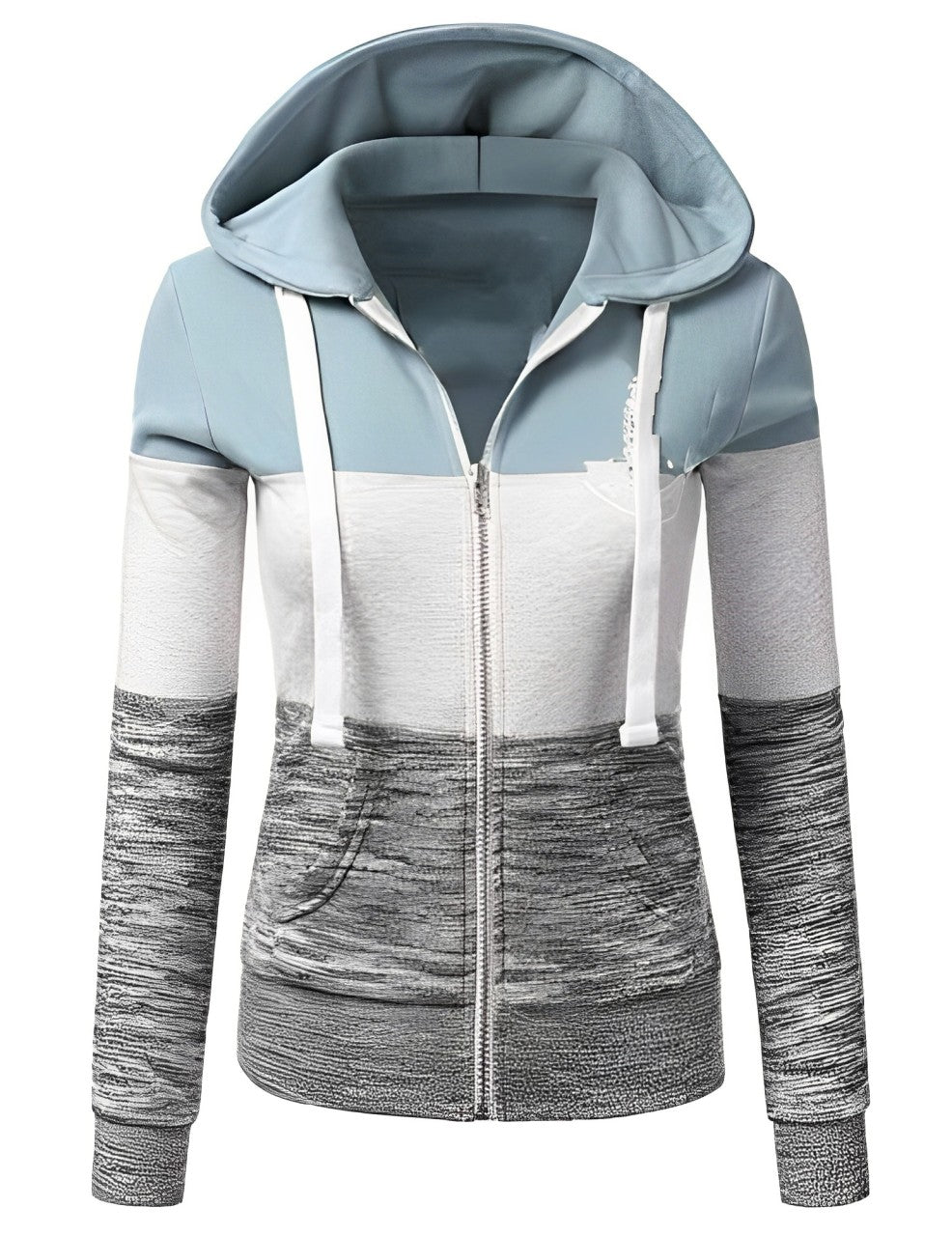 Women - Hoodie - Soft Striped Fabric with Zip Fastening - Stylish & Comfortable Outerwear