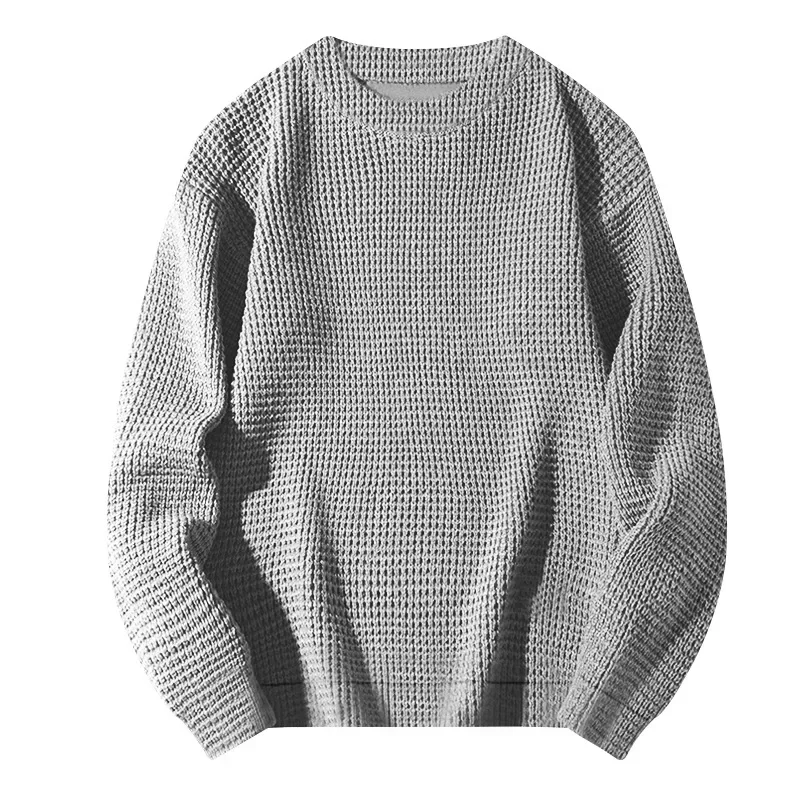 Textured round neck men's jumper for casual street style